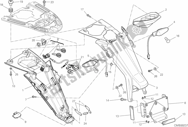 Todas as partes de Luz Traseira do Ducati Monster 796 ABS USA 2012